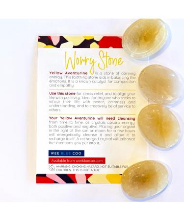 Yellow Aventurine Healing Crystal Thumb Worry Stone - Compassion and Positivity Stress Relief Gift - Buy Online on GoSupps.com