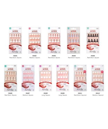 KISS Salon Acrylic French Nails Kit Sugar Rush Medium KSA02 (3 PACK) - Professional Nail Enhancement Set - Buy Online on GoSupps.com