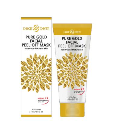 DearDerm Peel Off Face Mask Pure Gold Facial Peel-off Mask 3.4fl.oz/100ml