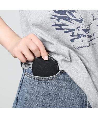 WantGor Compact Mirror 2 Pack - Travel Makeup Mirrors for Men and Women, Portable Double-Sided Pocket Mirror in Black Round Design - Buy Online on GoSupps.com