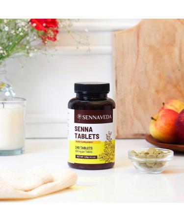 Sennaveda Senna Tablets 240 ct | Natural Laxatives for Digestive Health & Detox Cleanse - Buy Online on GoSupps.com