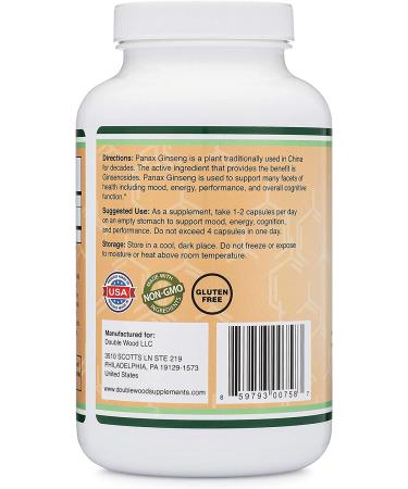 Korean Red Panax Ginseng 1000mg (4 Month Supply) 240 Capsules - Mood, Cognitive Function, Energy Support by Double Wood - Buy Online on GoSupps.com