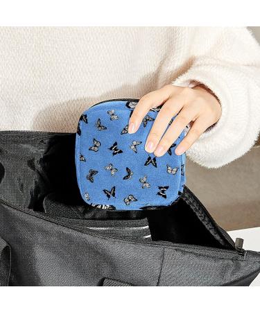 Portable Butterfly Print Menstrual Cup Storage Bag with Zipper - Period Kit Pouch for Women/Girls - Color 3 - Buy Online on GoSupps.com