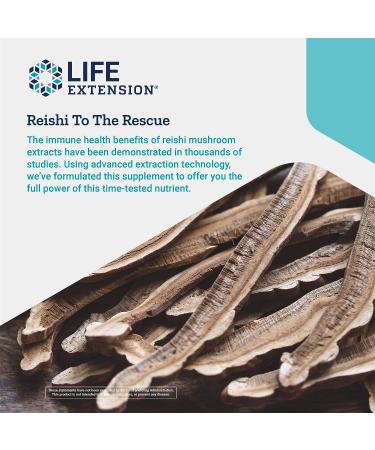 Life Extension Reishi Mushroom Complex - Immune Support Supplement with Ganoderma Lucidum Extract - 60 Capsules - Buy Online on GoSupps.com