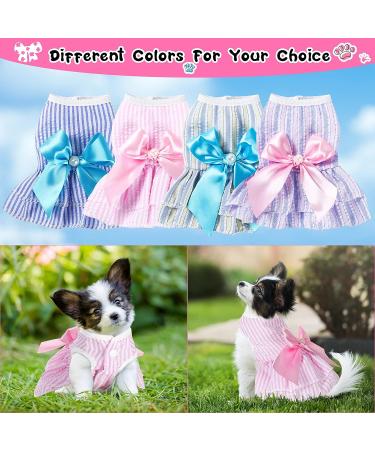 Summer Princess Pet Dress Set for Small Dogs - 4 Pieces Dog Tutu Skirt Apparel for Chihuahua, Yorkies, Puppies - Cute Girl Puppy Clothes and Outfits - Buy Online on GoSupps.com