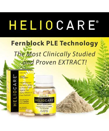 Heliocare Skin Care Dietary Supplement 240mg - Antioxidant Rich Formula with Fernblock - 60 Veggie Capsules - Buy Online on GoSupps.com