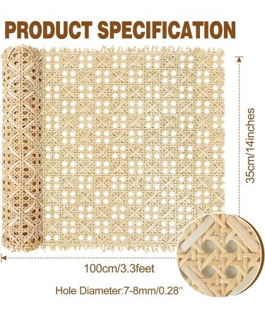 14 Pressed T Shape Cane Webbing Sheet - 3.3 ft Natural Rattan Roll for Caning Projects - Buy Online on GoSupps.com