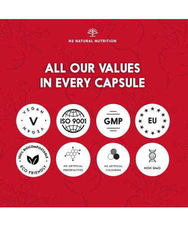 Maca Root Ginseng L-Arginine Energy Booster Capsules | Sports Performance Support with Zinc Vitamin C & B | Antioxidant Formula for Reduced Fatigue | 120 Vegan Capsules by N2 Natural Nutrition - Buy Online on GoSupps.com