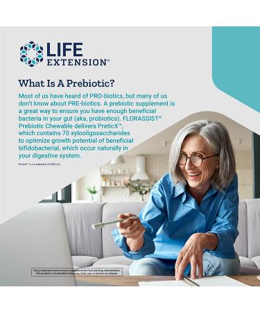 Life Extension FLORASSIST Prebiotic Chewable Tablets - Natural Strawberry Flavor, 60 Count - Buy Online on GoSupps.com