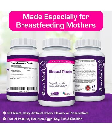 Mama's Select Blessed Thistle Breastfeeding Supplement - 800mg for Increased Breast Milk Production - Lactation Support - 120 Vegan Capsules - Buy Online on GoSupps.com
