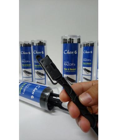 Chen G Professional Disposable Razors for Men - Precise Hair & Beard Shaping (Pack of 10) - Stainless Steel Straight Single-Edge Blade with Safety Lock - Smooth Shave Barber Razor - Buy Online on GoSupps.com