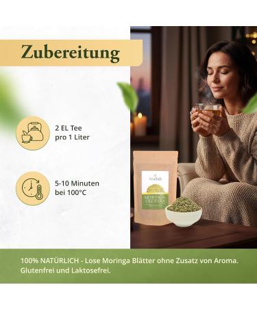 Moringa Th en vrac 500 g feuilles de Moringa Oleifera coupe fine th base de plantes TeaClub 500g - Buy Online on GoSupps.com