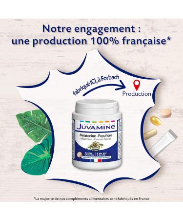 JUVAMINE - Melatonin Passionflower - Sleep - Triple Action - Relaxation - Easy Sleep - Repairing Sleep - 3 Month Program - 90 Tablets - Made in France - Buy Online on GoSupps.com