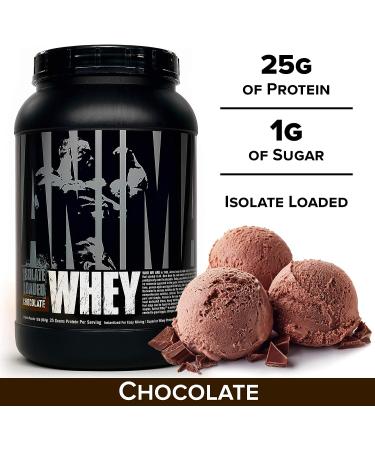 Animal Whey Isolate Protein Powder - Chocolate - 2lb | Post Workout Recovery, Low Sugar & Highly Digestible - Buy Online on GoSupps.com