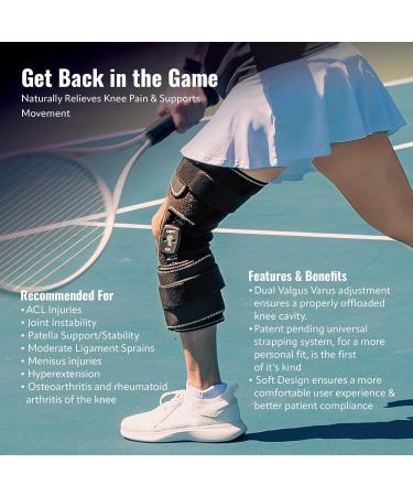 Buy Comfort+ Soft Osteoarthritis Dual Adjustment Knee Brace - Pain Relief & Support for ACL Meniscus Injury & Hyperextension | Universal Size Right Regular - Buy Online on GoSupps.com