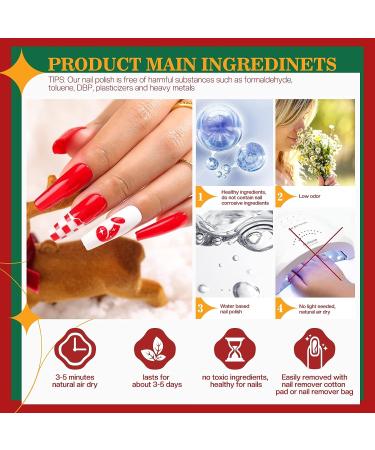 Glamonade Candy Cane Red Non-Toxic Nail Polish - Glossy & Trendy DIY Manicure at Home - Buy Online on GoSupps.com