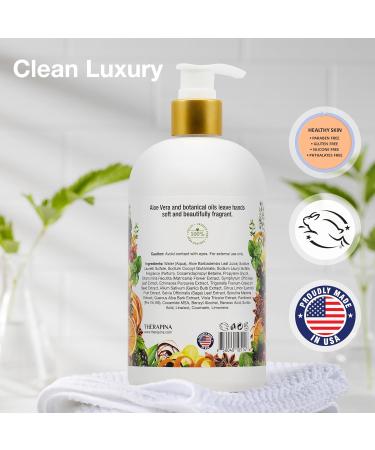 Aromatherapy Luxury Liquid Hand Soap - Vegan & Moisturizing with Aloe Vera - Manhattan Bourbon Scent - 16 Oz for Bathrooms & Kitchen - Buy Online on GoSupps.com