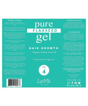 CurlMix Organic Flaxseed Gel with Hemp Seed Oil - Defines Curls, Promotes Growth - Watermelon 8 fl oz - Buy Online on GoSupps.com