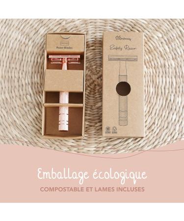 Bamboozy Safety Razor Starter Kit - Zero Waste Double Edge Wet Razor for Women - Includes Shaving Soap & 20 Blades - Eco-Friendly Rose Gold Aluminum - Buy Online on GoSupps.com