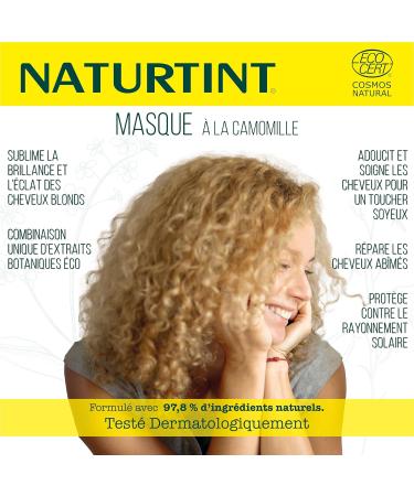Naturtint | Organic Chamomile Mask | Hydration | Intense Golden Highlights | Certified by Ecocert. 97.8% natural ingredients | Chamomile and Lemon | Suitable for children | 150ml - Buy Online on GoSupps.com