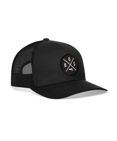 HAKA State City Trucker Hat for Men & Women, Adjustable Baseball Hat, Mesh Snapback, Sturdy Outdoor Black Golf Hat Black Boston - Bos