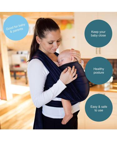 100% Cotton Baby Wrap Carrier - Navy Blue | For Newborns & Babies Up to 15 Kg | Includes Storage Bag & Bib | Made with Love by Makimaja - Buy Online on GoSupps.com