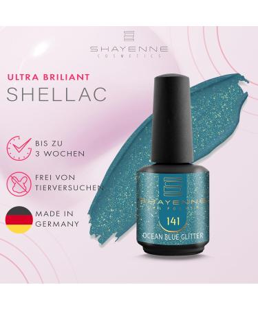 SHAYENNE Made in Germany Shellac Gel Nail Polish 15 ml for UV LED Lamp | 141 Ocean Blue | Gel Nail Polish for UV Nail Lamp | LED Nail Polish Gel Polish Nail Gel - Buy Online on GoSupps.com
