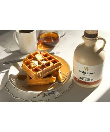 WildFour Organic Maple Syrup - 100% Pure, Gluten Free, Vegan, Grade A Dark Robust Taste - 32 Fl Oz (1 Quart) - No Artificial Flavors - Shop Now! - Buy Online on GoSupps.com