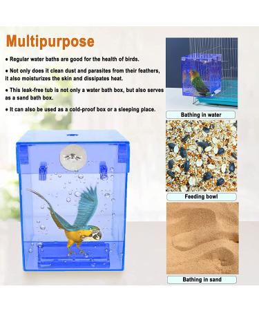 Kathson Parrot Bath Box - Hanging Bathtub for Pet Birds (Blue) - Buy Online on GoSupps.com