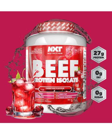NXT Nutrition Beef Protein Isolate Powder - High Natural Amino Acids - 1.8kg Cherryade - Paleo Keto Friendly - Dairy & Gluten Free - Buy Online on GoSupps.com