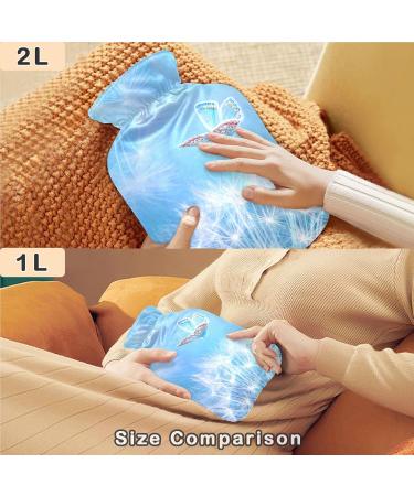 Naanle Hot Water Bottle with Cover - Pustblume Butterfly Design 2L Large for Menstrual Cramps & Pain Relief Heat & Cold Therapy - Buy Online on GoSupps.com