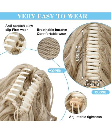 10 Inch Short Ponytail Extension Claw Clip in Ponytail Hair Extensions Curly Wavy Ponytail Extensions Synthetic Hairpieces for Women - Ash Blonde with Highlights 10 Inch Ash Blonde with Highlights - Buy Online on GoSupps.com