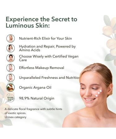 Organic Argan Facial Cleansing Milk - Revitalizing & Nourishing Makeup Remover | 98.9% Natural Vegan Face Wash for Men & Women - 8.5 Fl Oz - Buy Online on GoSupps.com