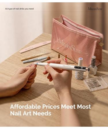 MelodySusie PM170F Nail Drill - Cordless 30 000 RPM Acrylic Nail Kit | 6-in-1 Manicure Set with Drill Bits & Polishing Tools - Lightweight & Rechargeable - Buy Online on GoSupps.com