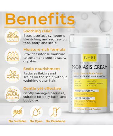 Rida Hair Research Institute Psoriasis Cream for Itchy Scalp, Face & Body | Eczema, Seborrheic Dermatitis, Anti Itch Cream Extra Strength, Jock Itch - Buy Online on GoSupps.com