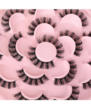 ALICROWN 3D Faux Mink Russian Strip Lashes - 15MM Fluffy DD Curl, 10 Pairs Wispy Eyes - Buy Online on GoSupps.com