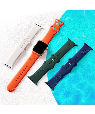 8 Pack Silicone Apple Watch Bands - Waterproof Sport Straps for iWatch Series 8 7 6 5 4 3 2 1 SE - Men Women Replacement Wristbands - Dark Gray/BlackWhite/Orange/Sky Blue/Wine Red - Buy Online on GoSupps.com