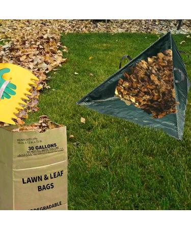 LeafSky Leaf Collector Tripod Bag Kit | 10 Count 30 Gallon Heavy Duty Paper Bags | Lawn Leaf Bag with Scoops Gloves | Self Standing Yard Waste Bag for Grass Clippings - Buy Online on GoSupps.com