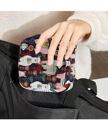 Menstrual Pad Bag with Zipper - Stylish Ladies Napkin & Tampon Collection Bag for Women & Girls (Flower Animals) - Buy Online on GoSupps.com