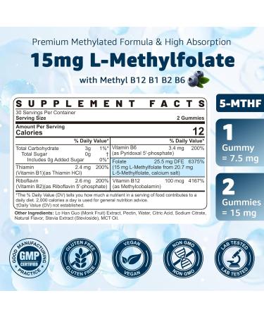 Nextdia Fiber L-MethylFolate 15mg & Methyl B12 Gummies - Buy Online on GoSupps.com