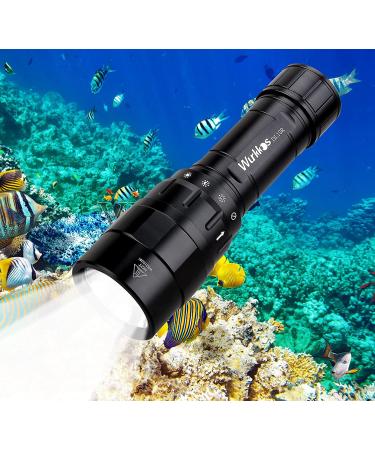 wurkkos DL10R Scuba Diving Light 4500Lumen Underwater 100 Meter Waterproof Flashlight,Tail Cap Built-in USB C Port, Magnetic Rotary Switch, XHP70.2 LED, IPX-8 for Diving Fishing Outdoor Activities.