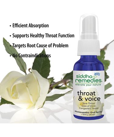 Siddha Remedies Throat & Voice Spray | Natural Homeopathic Relief for Sore Throat & Stress | 100% Natural Cell Salts & Flower Essences - Buy Online on GoSupps.com