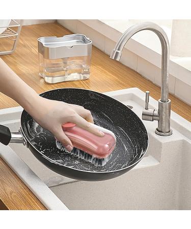 Shakven Scrub Brush with Soap Dispenser Multifunctional Shoe Brush - Clothing Brush Scrubber for Dishes Pans Household Cleaning Brushes Kitchen Cleaning Brush Green - Buy Online on GoSupps.com