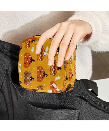 Autumn Pumpkin Menstrual Storage Bag - Portable Period Kit for Women/Girls - Color 5 - Buy Online on GoSupps.com