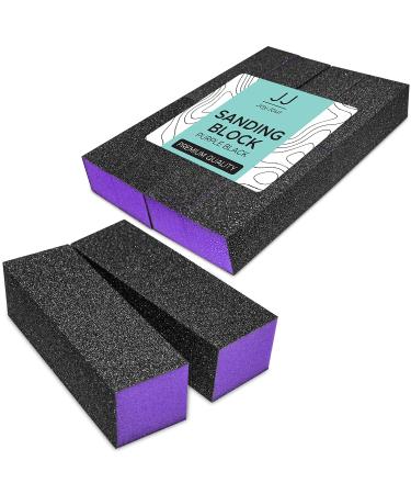 JoyJour Nail Buffer Sanding Block Polisher Buffing File 60/100 for Acrylic Nail Art Kit Manicure Tools 10 PCS (Black Purple)