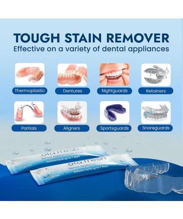 Ola Fresh Retainer Cleaner Powder Solution for Denture Aligner Nightguard Mouthguard & Retainer Mint Essence Flavor 12 Packets (3 Month Supply) 3 Month Supply - Buy Online on GoSupps.com