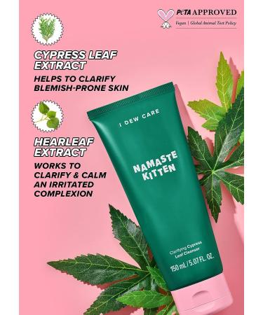 I DEW CARE Namaste Kitten Face Wash with Cypress Leaf Extract and SA | Daily Gentle Makeup Remover and Acne Foaming Cleanser | Hydrating Finish | Korean Foam Cleanser for Sensitive Skin - Buy Online on GoSupps.com