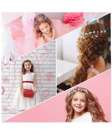 Girl Princess Wedding Headband Set - Pearl Rhinestone Flower Hair Accessories for Girls - Buy Online on GoSupps.com