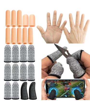 Finger Cots - Gel Finger Protectors  Cut Resistant Finger Gloves  Finger Sleeves For Gaming Mobile Phone  Finger Guards For Cutting  Finger Covers Protection For Fingertips  Finger Tips Caps 22