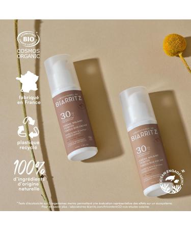 Laboratoires de Biarritz - Cr me Solaire Visage Teint e Beige - SPF30 - Certifi e Bio - Protection Anti-UVA/UVB et Lumi re Bleue - 50 ml - Fabriqu e en France Beige (nouvelle version) - Buy Online on GoSupps.com